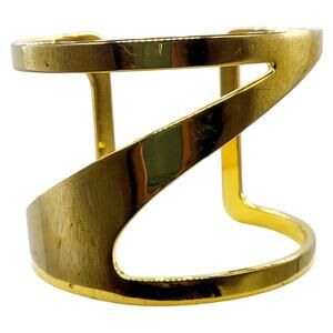 Vince Camuto Gold Tone Asymmetrical Wide Cut-Out Metal Cuff Women's Bracelet